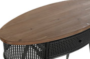 Console Table Fir Wood & Metal Black