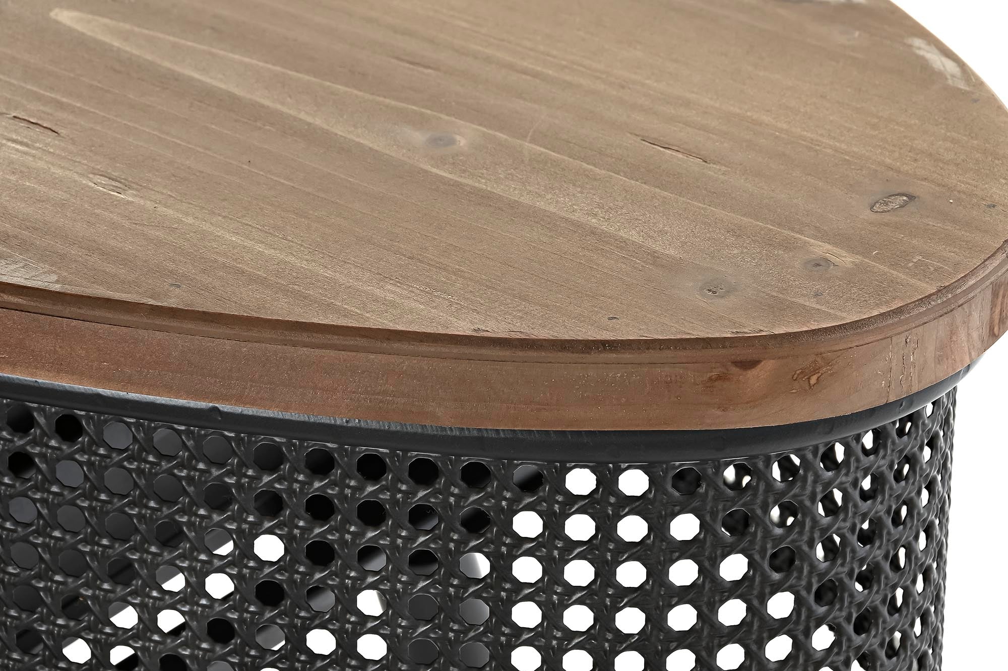Console Table Fir Wood & Metal Black