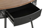Console Table Fir Wood & Metal Black