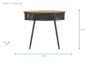 Console Table Fir Wood & Metal Black