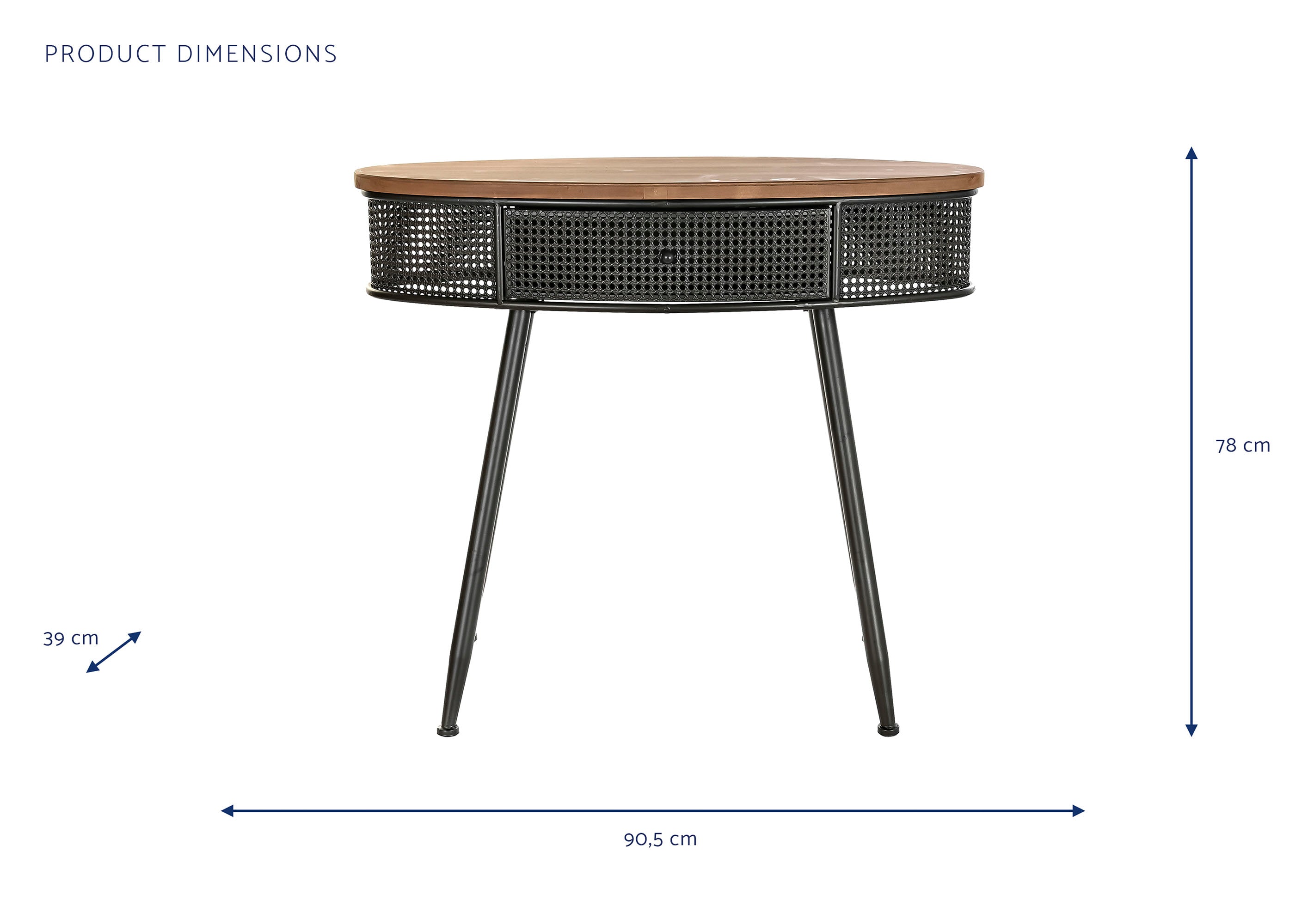 Console Table Fir Wood & Metal Black