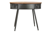 Console Table Fir Wood & Metal Black