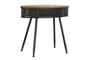 Console Table Fir Wood & Metal Black