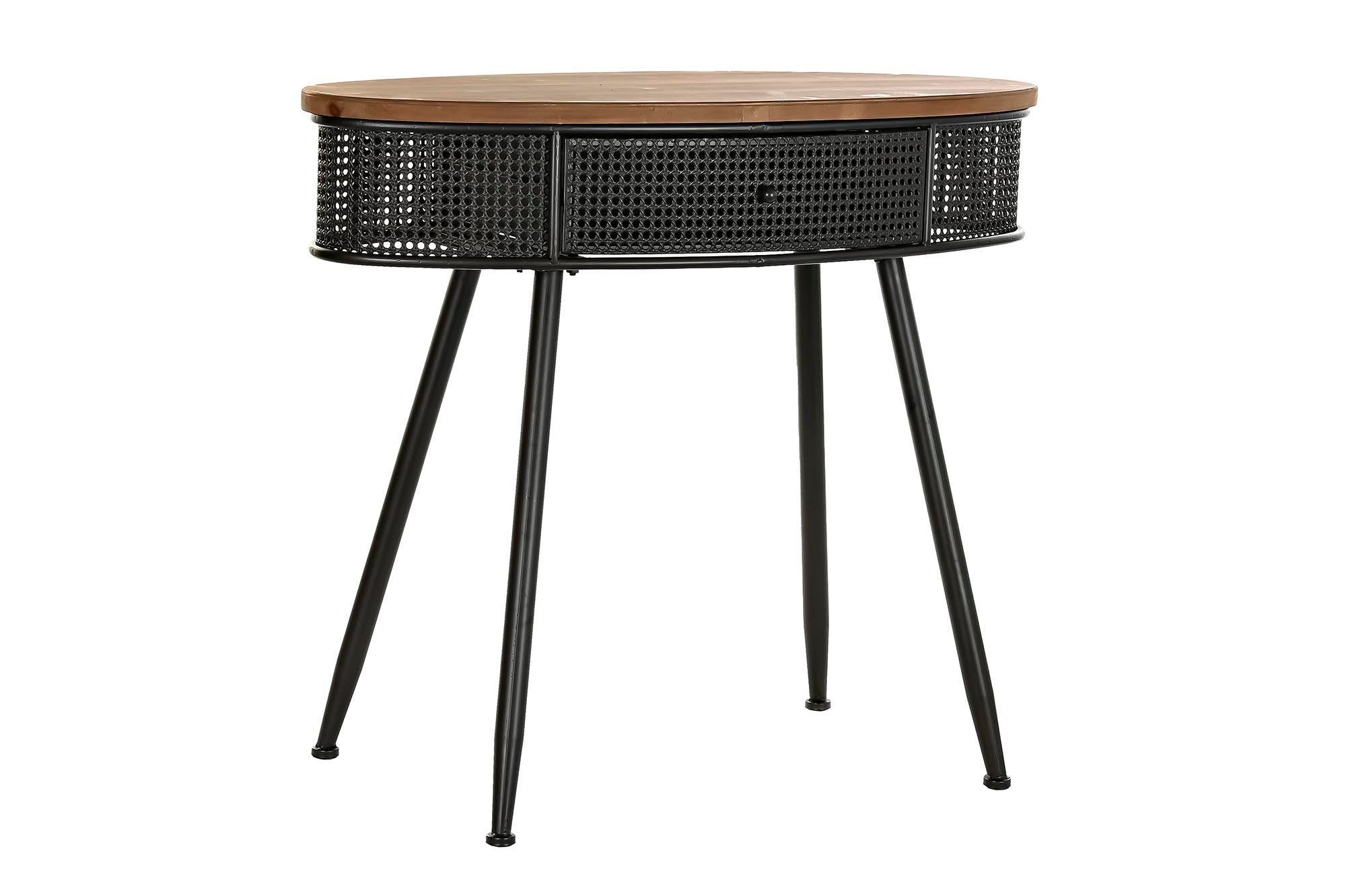 Console Table Fir Wood & Metal Black