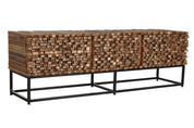 TV Unit Recycled Teak Wood 3 Doors