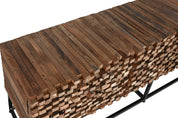 TV Unit Recycled Teak Wood 3 Doors