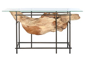 MESA DE CONSOLA DE FERRO DE TECA ÚNICA PRETA