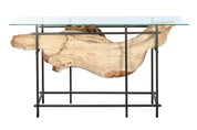 MESA DE CONSOLA DE FERRO DE TECA ÚNICA PRETA