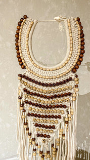 Decorative Necklace Wood and Beads