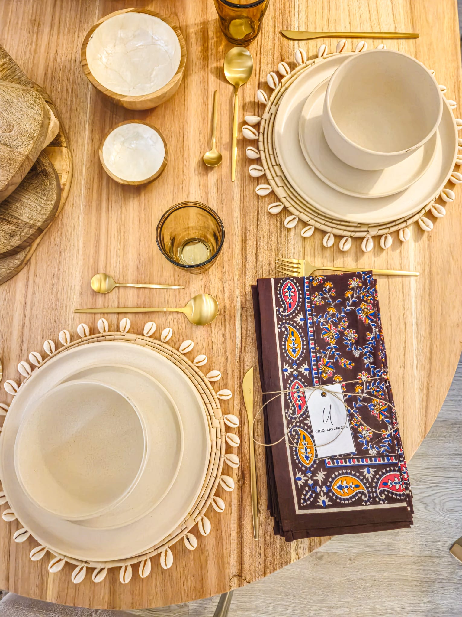 Hand-Printed Cotton Napkins – Set of 6 | Uniq Artefacts