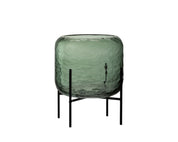 Vase Round Irregular Glass Green Small