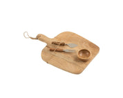 Cheese Board+Knife+Bowl Mango Wood Natural White