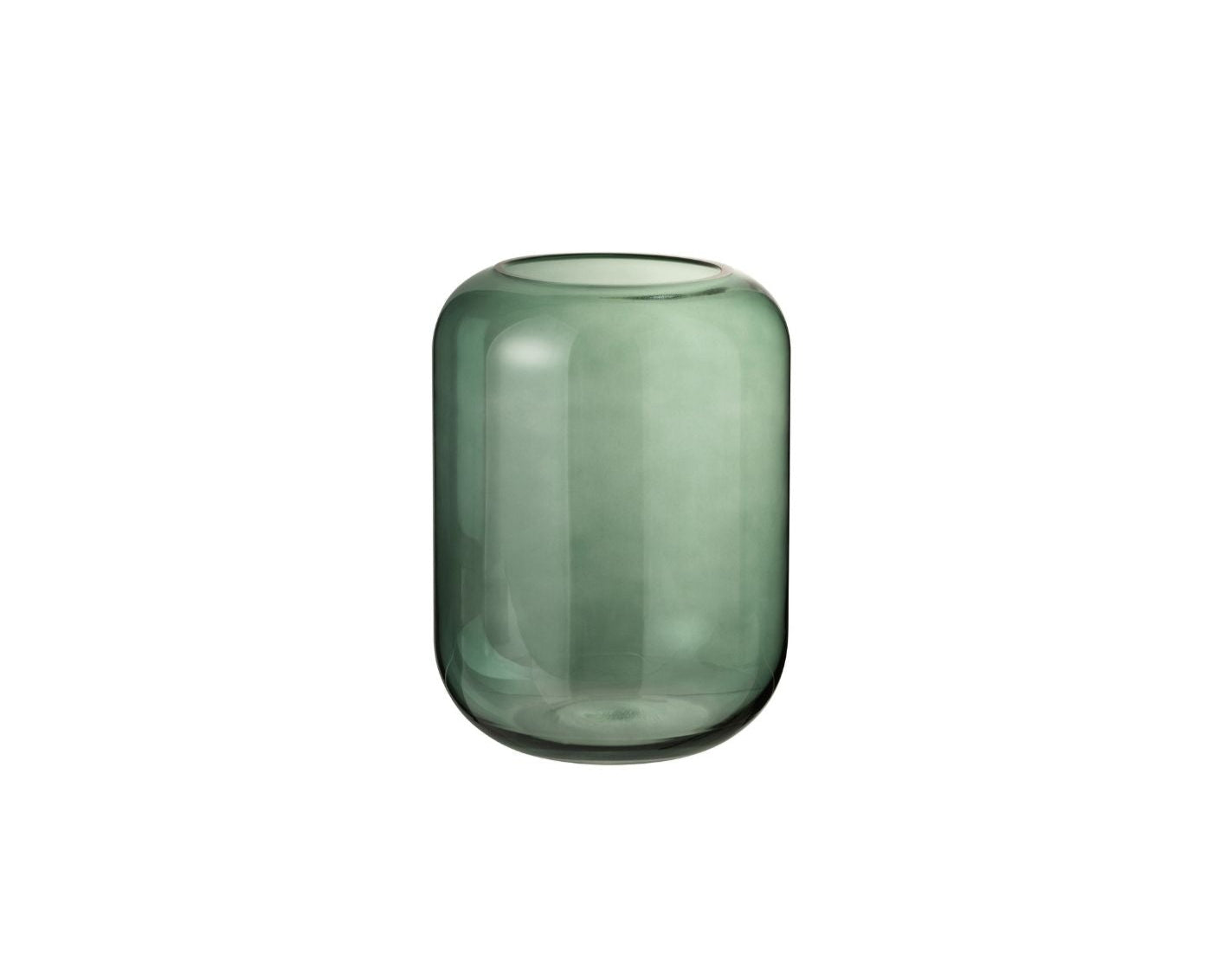 Vase Cylinder Glass Green Medium