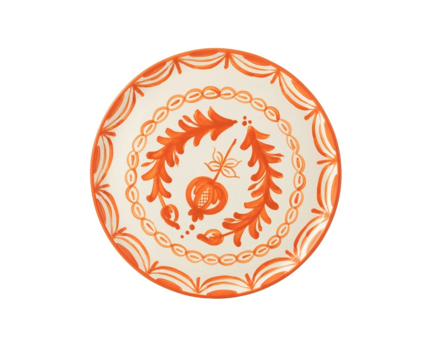 Plate Granada Ceramic White/Orange