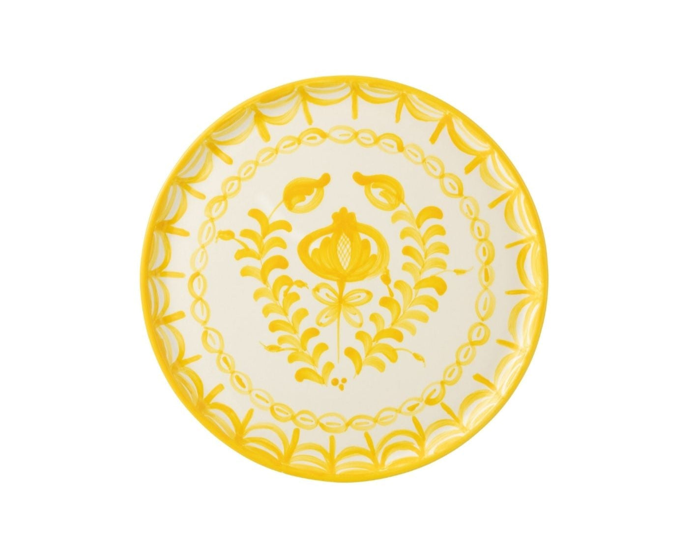 Plate Granada Ceramic White/Yellow