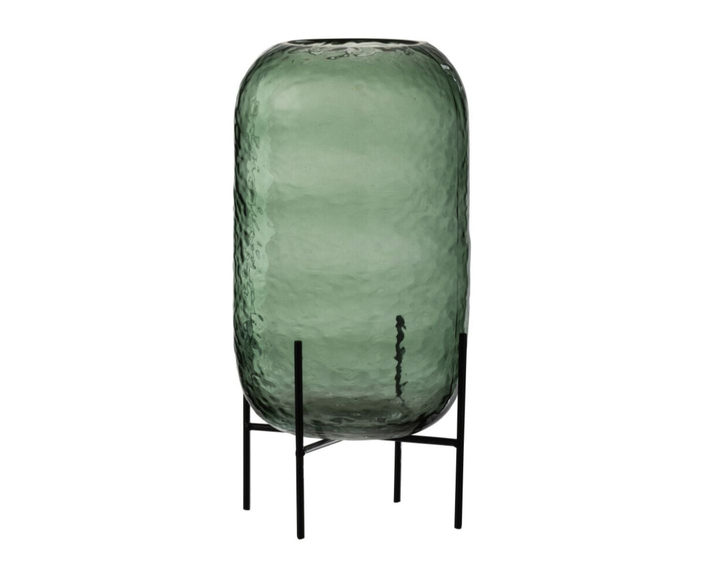 Vase Round Irregular Glass Green Large