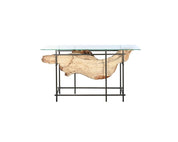 Teak Iron Console Table One-of-a-kind Black