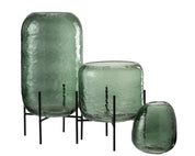 Vase Round Irregular Glass Green Large