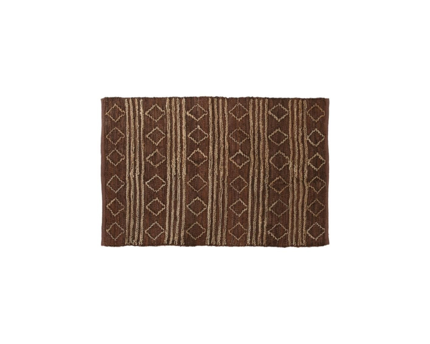 Raffia Leather Rug 120X180X1 2000 Gsm Diamonds
