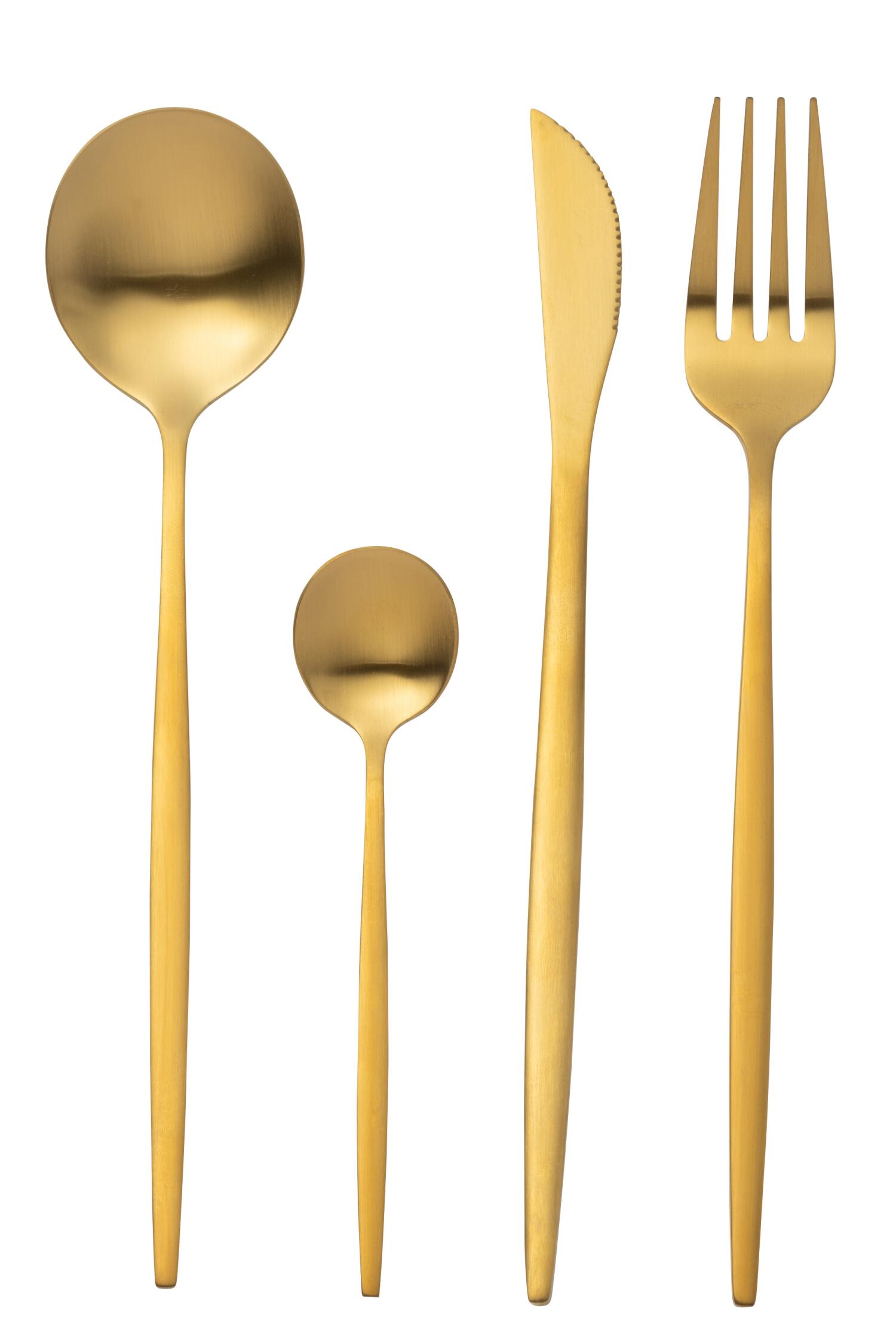 Box Cutlery A 24 Pieces Stainless Steel Matt Gold