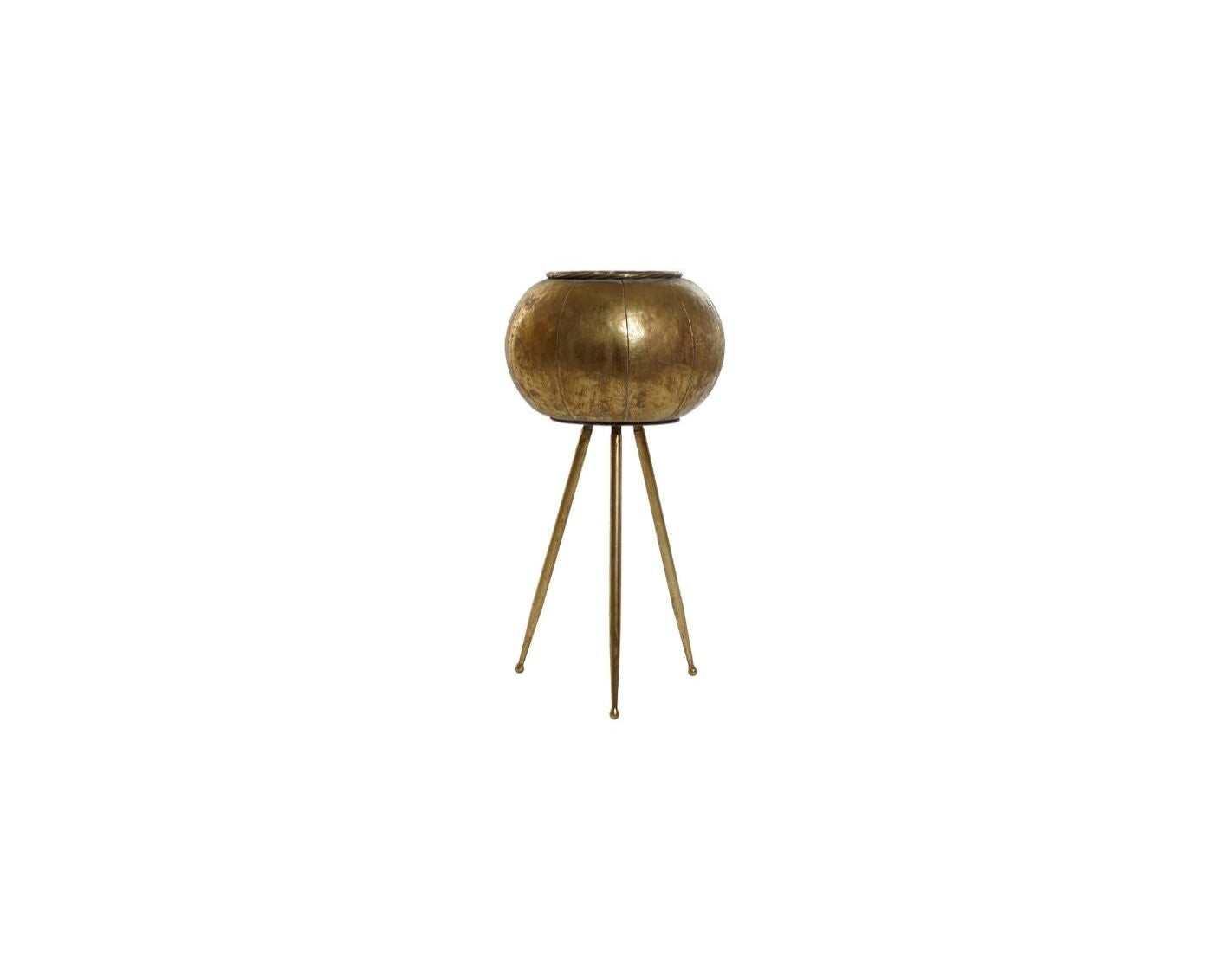 Metal Planter Aged Gold