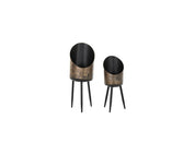 Set Of 2 Metal Planter Copper