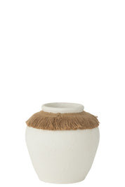 Vase Ibiza Clay Reed White Natural Small