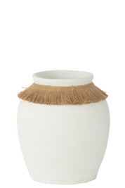 Vase Ibiza Clay Reed White Natural Medium
