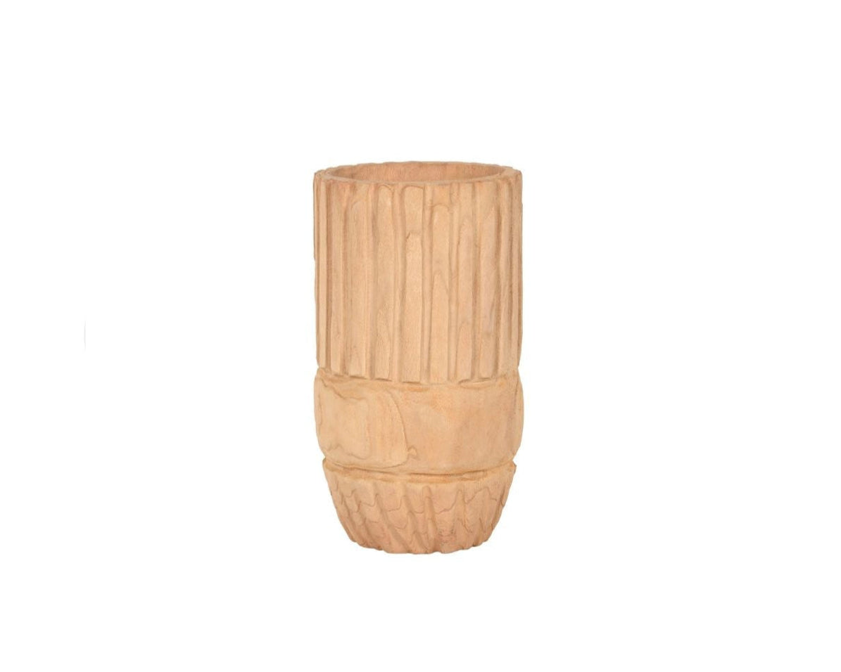 Natural Carved Paulownia Wood Planter