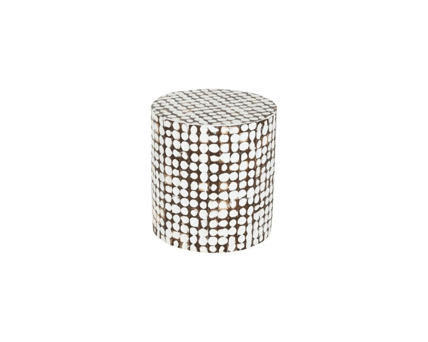 Side Table Coconut Shell Weathered White
