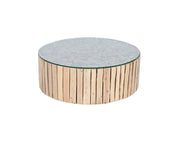 Eucalyptus Wood & Glass Coffee Table Natural