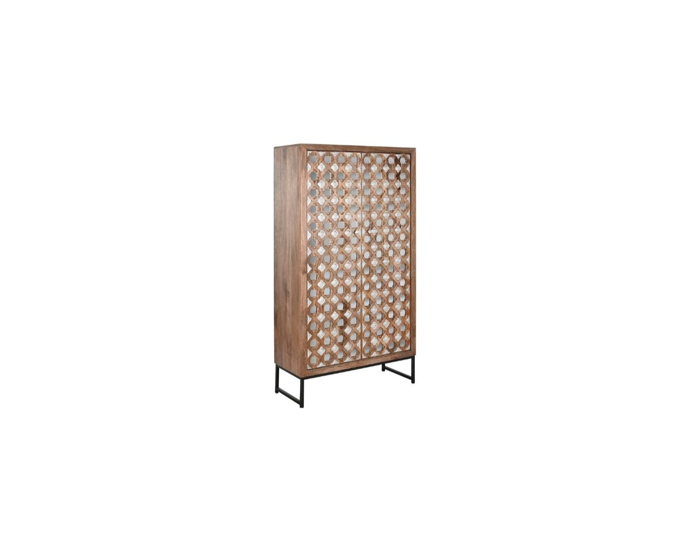 Wardrobe Mango Wood & Mirror Natural