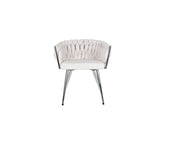 Chair Polyester & Metal Woven Beige