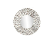 Coconut Shell Mirror White Washed
