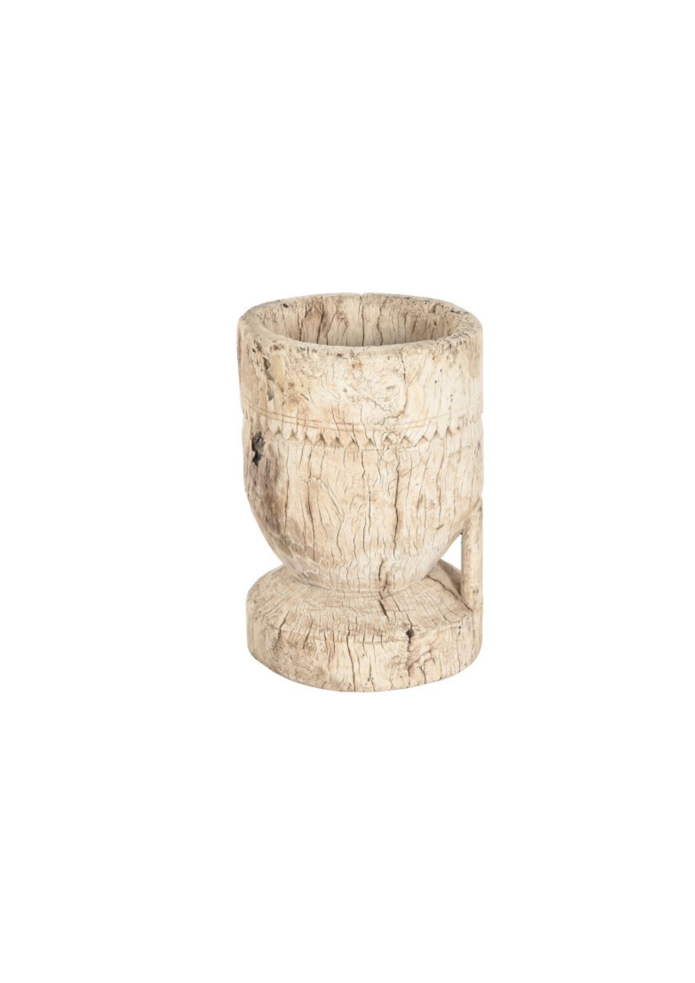 Teak Vase 25x25x45 Natural – Made to order