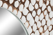 Coconut Shell Mirror White Washed