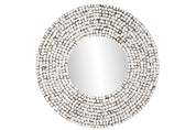 Coconut Shell Mirror White Washed