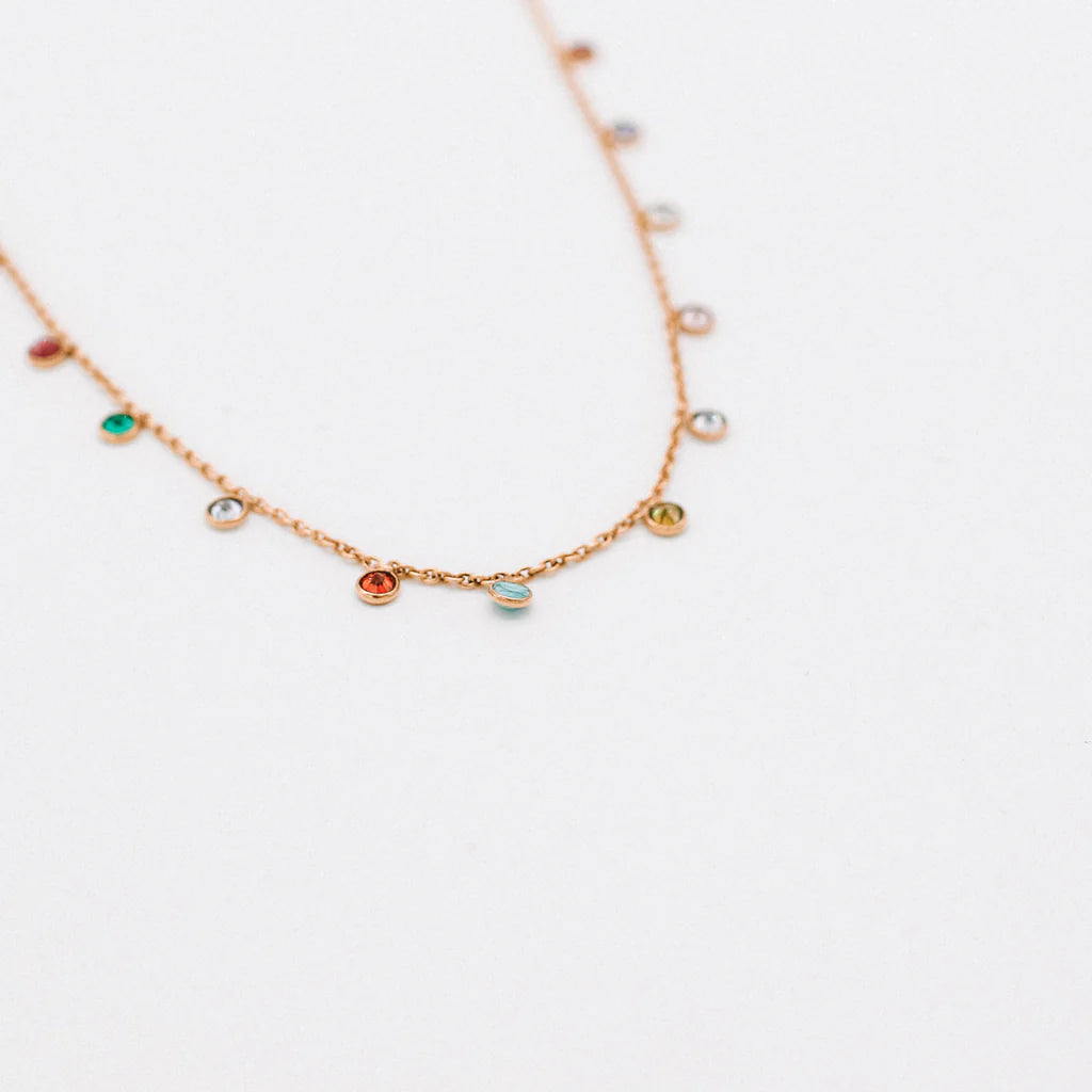 Rainbow multi-stone necklace