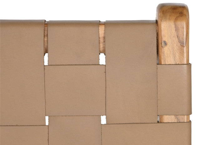 Chair Teak Leather Beige