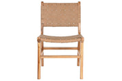 Chair Teak Leather Beige