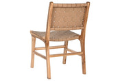 Chair Teak Leather Beige