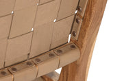 Chair Teak Leather Beige