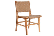 Chair Teak Leather Beige