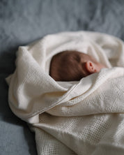 GOTS Organic Cotton Cot Blanket Ivory 130x90 cm