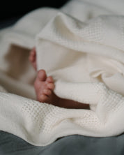 GOTS Organic Cotton Cot Blanket Ivory 130x90 cm