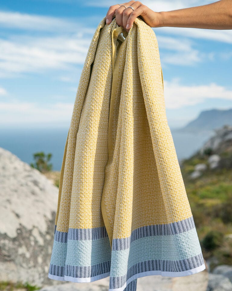 Bath Towel Bijou Cotton Diamond Honeycomb Weave 80 x140cm Canary