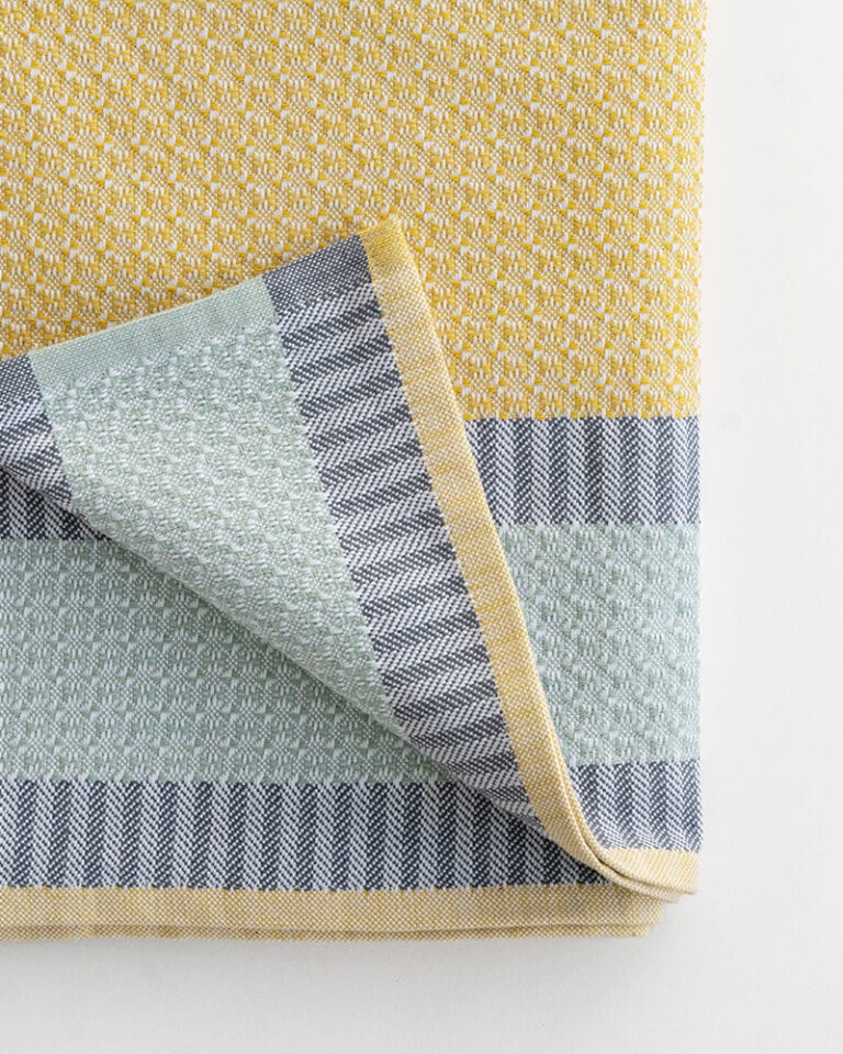Bath Towel Bijou Cotton Diamond Honeycomb Weave 80 x140cm Canary