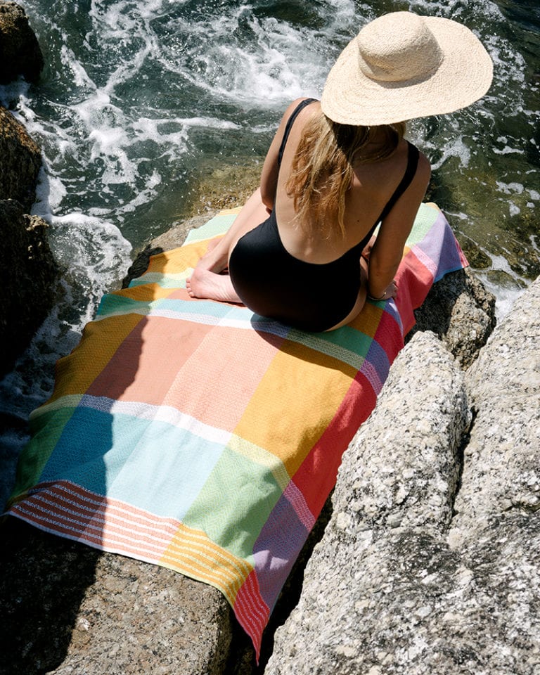 Towel 100% Cotton Folly Beach Weave 110x180cm Fiddler Crab