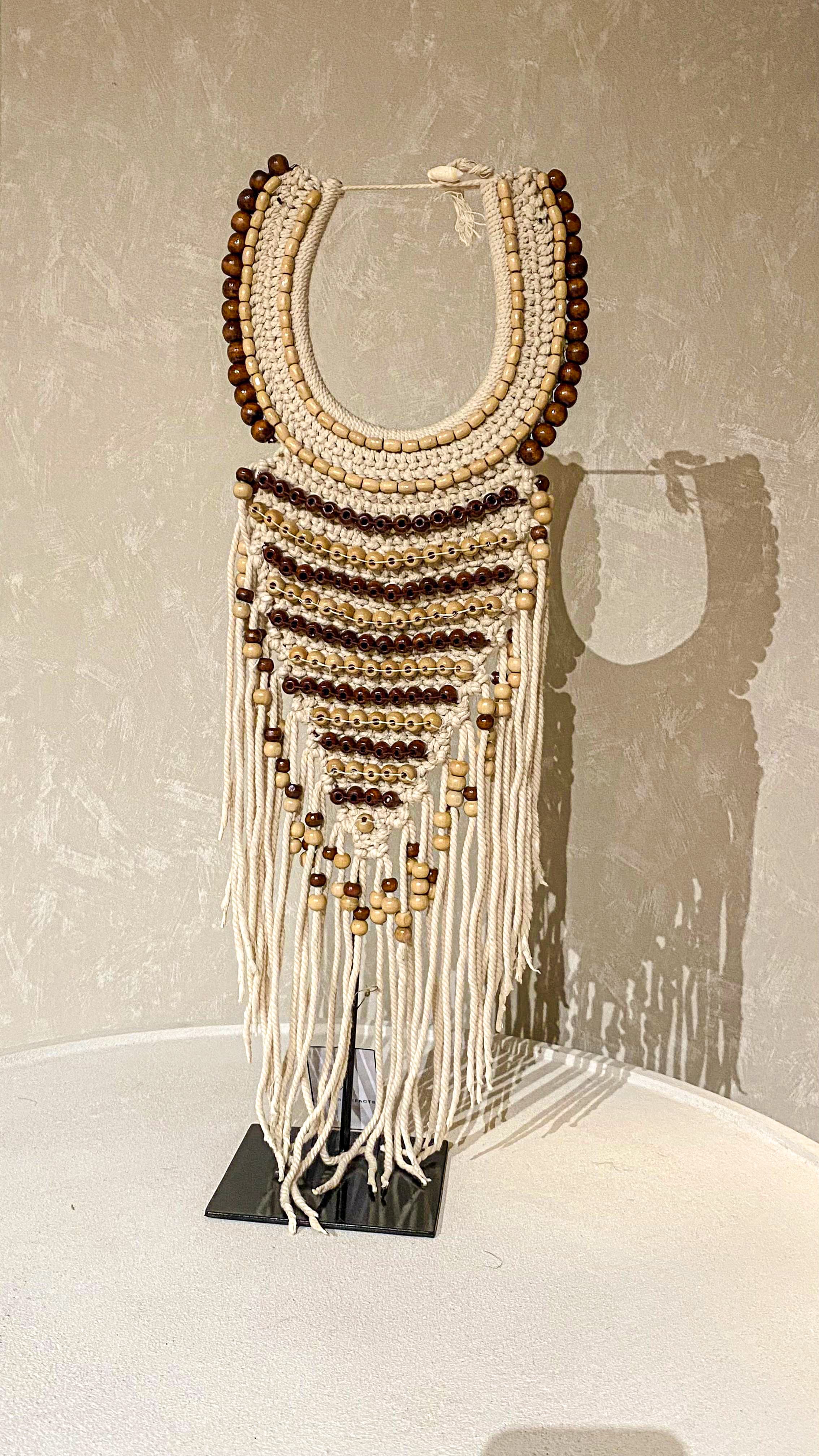 Decorative Necklace Wood and Beads