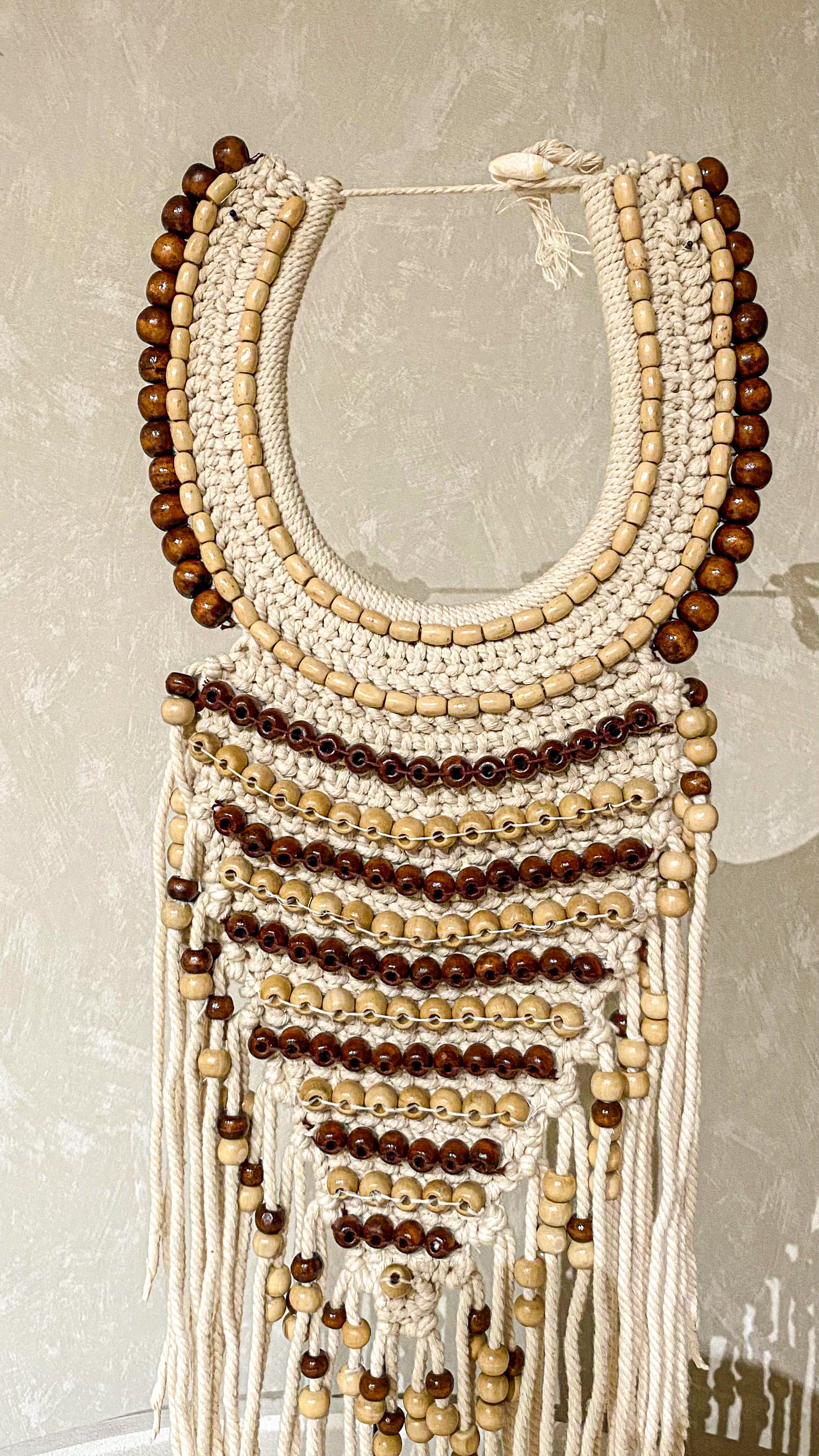 Decorative Necklace Wood and Beads
